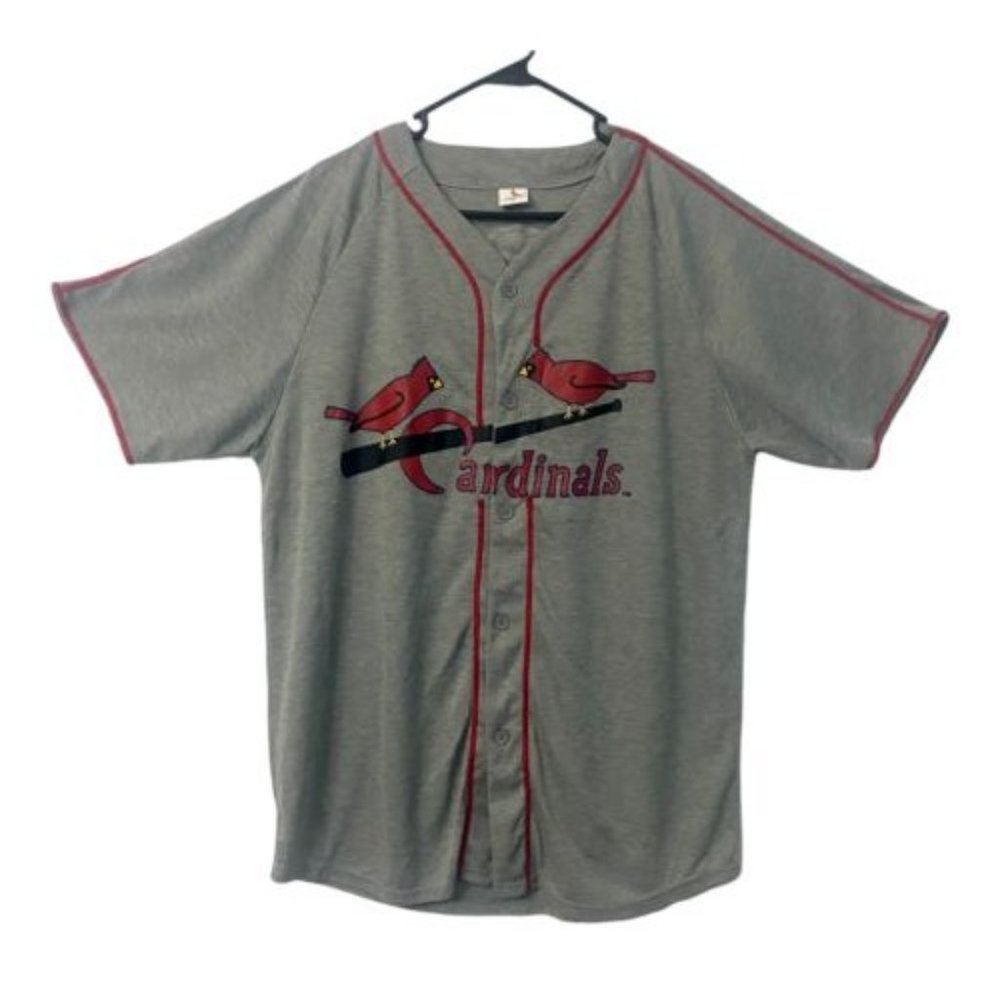 St Louis Cardinals Jersey Gray Red Trim Promo MLB Baseball Adult Size XL